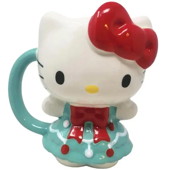Sanrio | Other | New Hello Kitty Christmas Tree Dress 3d Sculpted Large  Ceramic Mug 6 Green | Poshmark